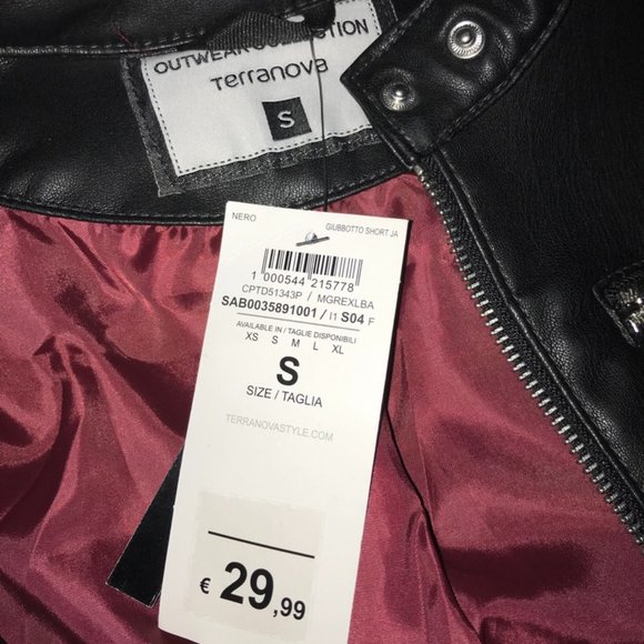 Faux Black Leather Jacket - Picture 3 of 3